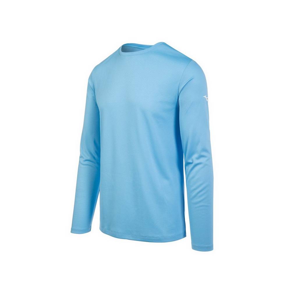 Mizuno Men's Long Sleeve T-Shirts Light Blue (530063-WNT)